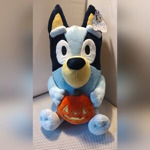 Large Bluey Plush with Pumpkin 18" New With Tags Halloween Soft and cuddly NWT